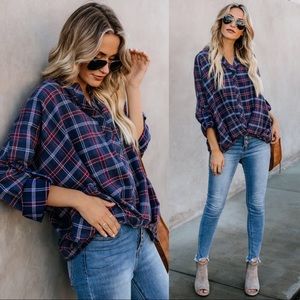 Not Your Average Plaid Cotton Twist Top - Vici (S)